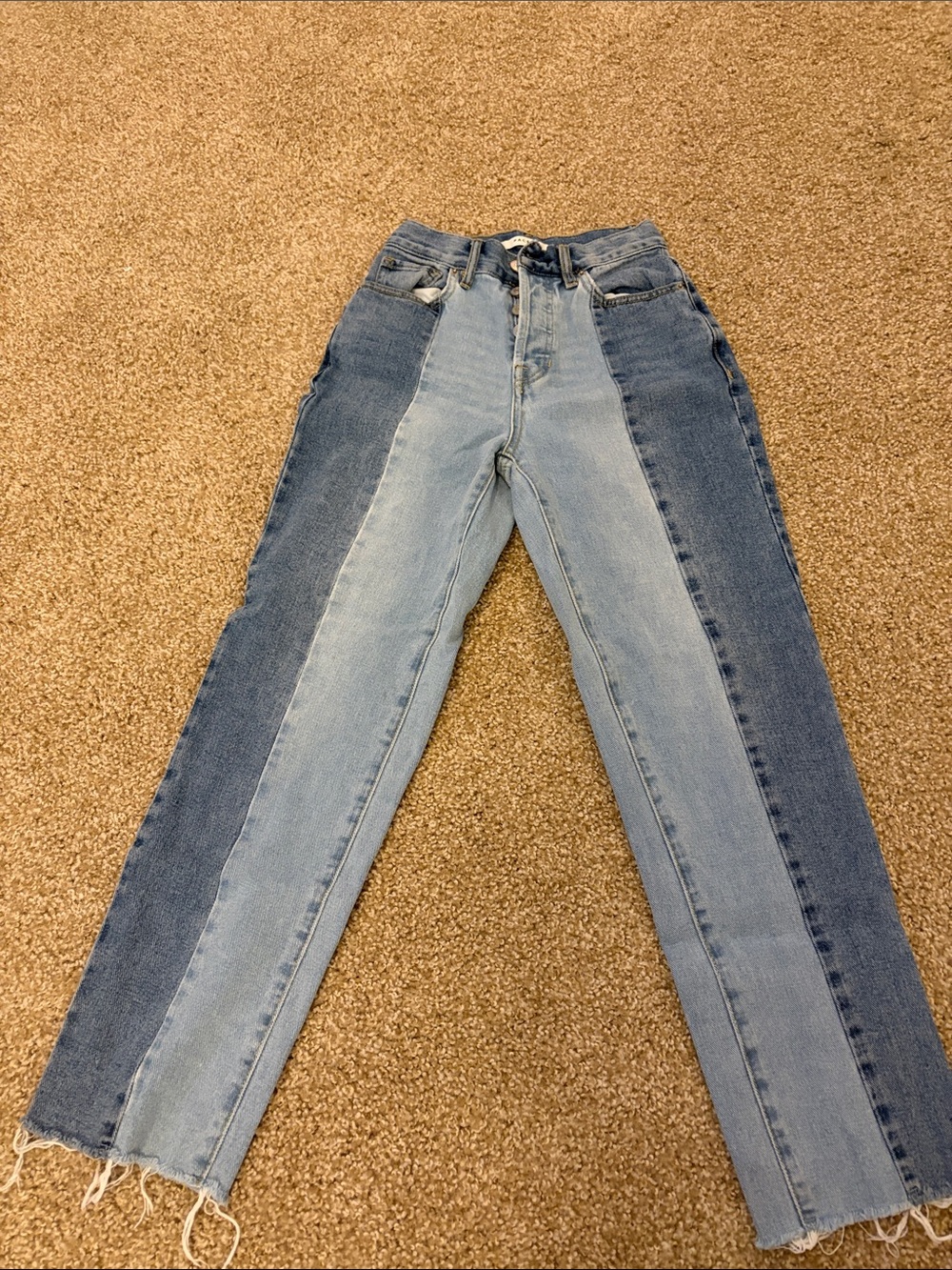 PacSun Two-Tone Blue Straight-Leg Jeans